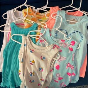 7 Cat & Jack sleeveless shirts 4t